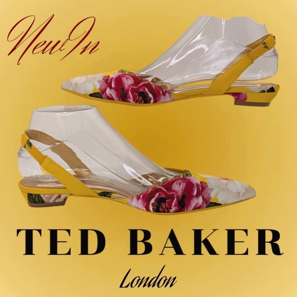 Ted Baker Luxurious Womens Magnificent Yellow Pink Flats US (8.5/9 EU 39) W1-10A - Picture 1 of 17